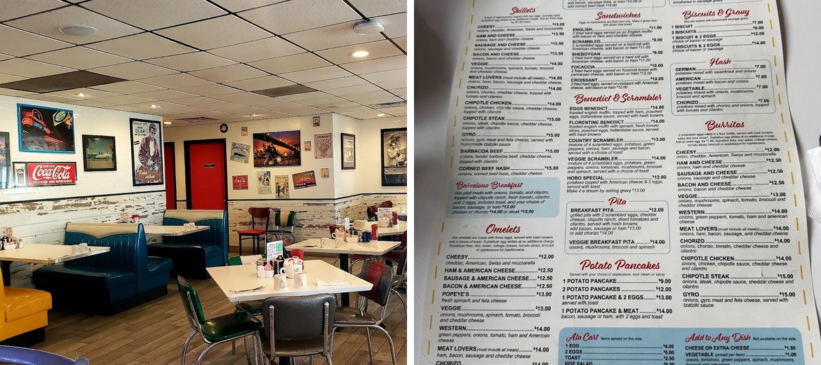Dina's Diner Menu